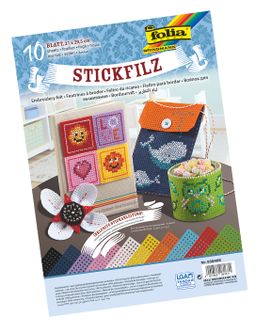 Obrázek produktu: Perforovaný filc k vyšívání - 10 listů - mix barev