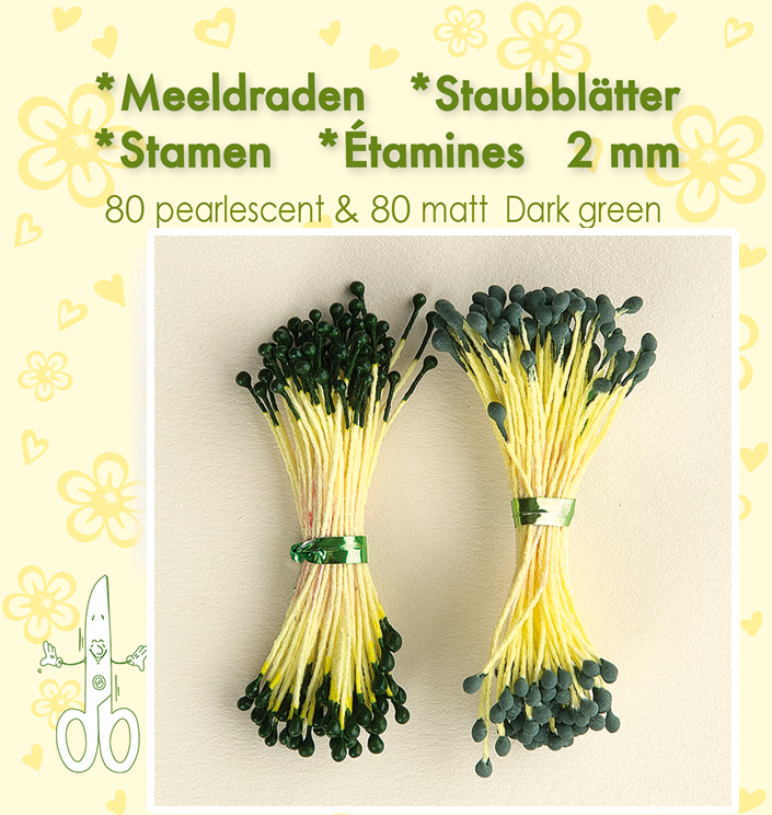 Pestík do květů LEANE, tmavě zelená - 160 ks