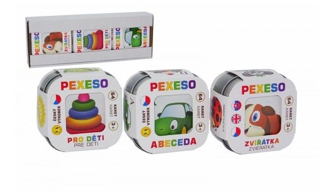 Pexeso 3 ks Abeceda, Zvířátka, Pro děti - společenská hra