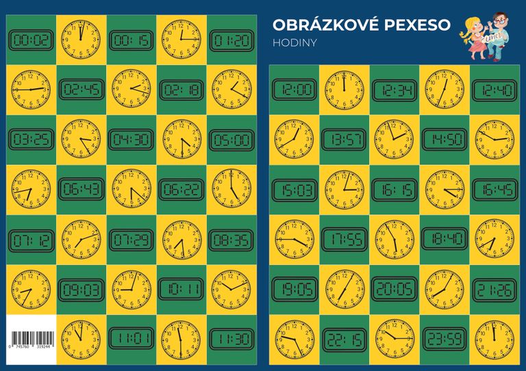 Levně Pexeso - Matematika - Hodiny