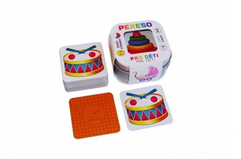 Obrázek produktu: Pexeso Pro děti 64 karet v plechové krabičce 6x 6x 4 cm, Hmaťák