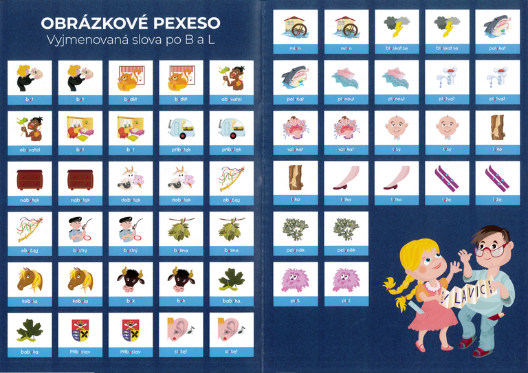 Pexeso - Vyjmenovaná slova B + L