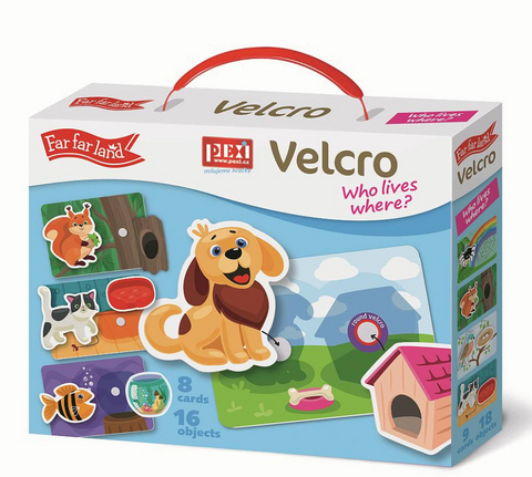 Obrázek produktu: PEXI Velcro skládačky - Kdo kde bydlí? (Who where lives?)
