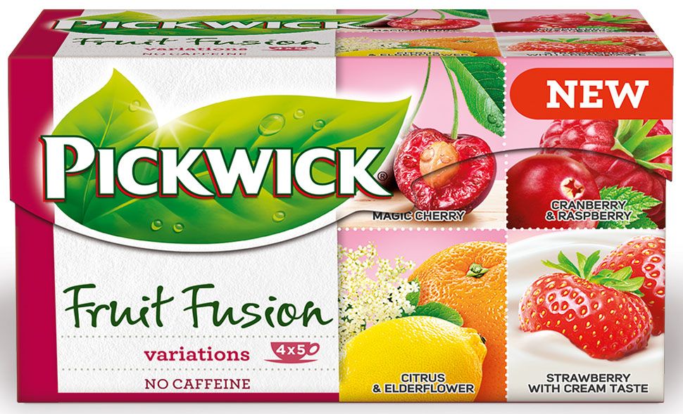 Pickwick ovocný čaj Fruit Fusion 20 × 2 g - višeň, jahody se smetanou, citrus, brusinky