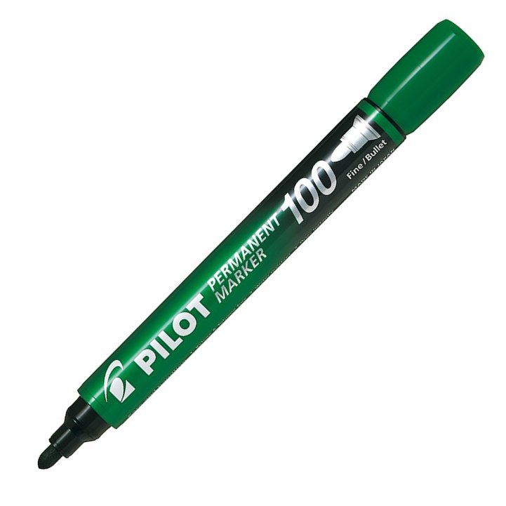Permanentní popisovač Pilot 100  - zelený, kulatý hrot