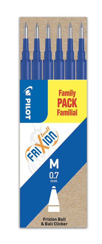 Pilot FriXion M, modrá náhradní náplň do rolleru, šířka stopy 0,35 mm, šířka hrotu 0,7 mm