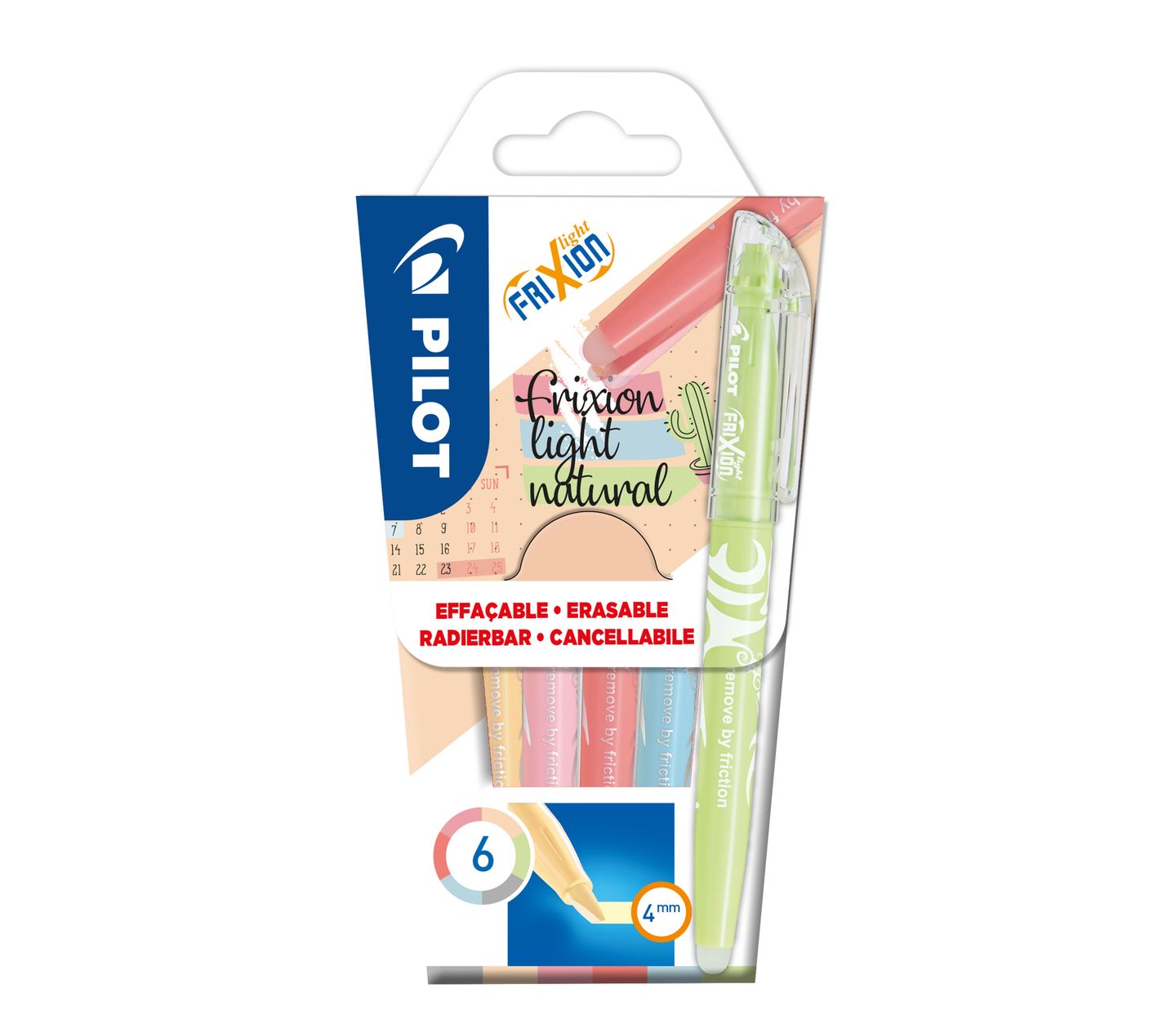 Pilot FriXion Light Natural Gumovací zvýrazňovač - sada 6 barev