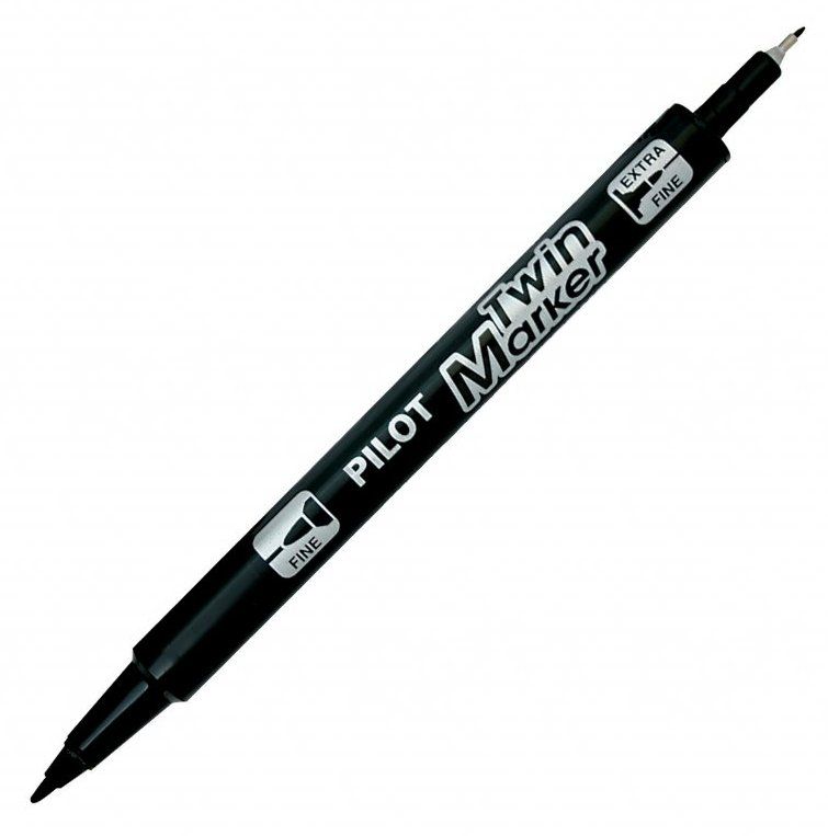 Pilot TwinMarker BeGreen Permanentní popisovač dvouhrotý - černý