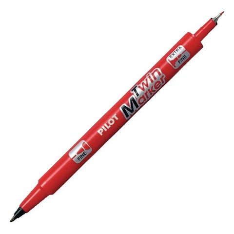 Obrázek produktu: Pilot TwinMarker Permanentní popisovač dvouhrotý - červený