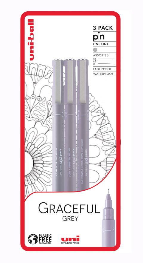 Obrázek produktu: PIN - Graceful Grey sada 3 ks linerů, sv. šedá (0,1/0,5/štětec)