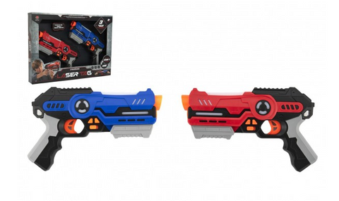 Obrázek produktu: Pistole 2 ks laser game plast 25 cm na baterie se zvukem a světlem