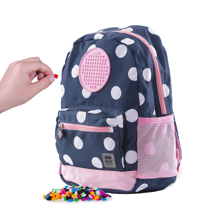 PIXIE CREW dětský batoh MODRÝ S BÍLÝM PUNTÍKEM