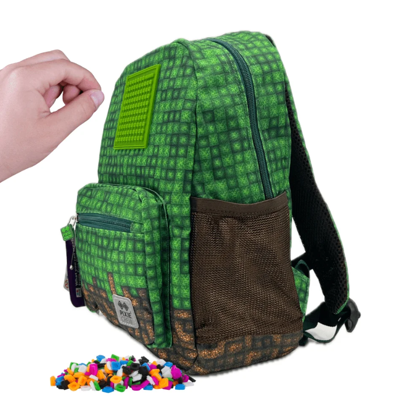 PIXIE CREW Malý batoh, zelená, Mine&Craft 50 pixelů