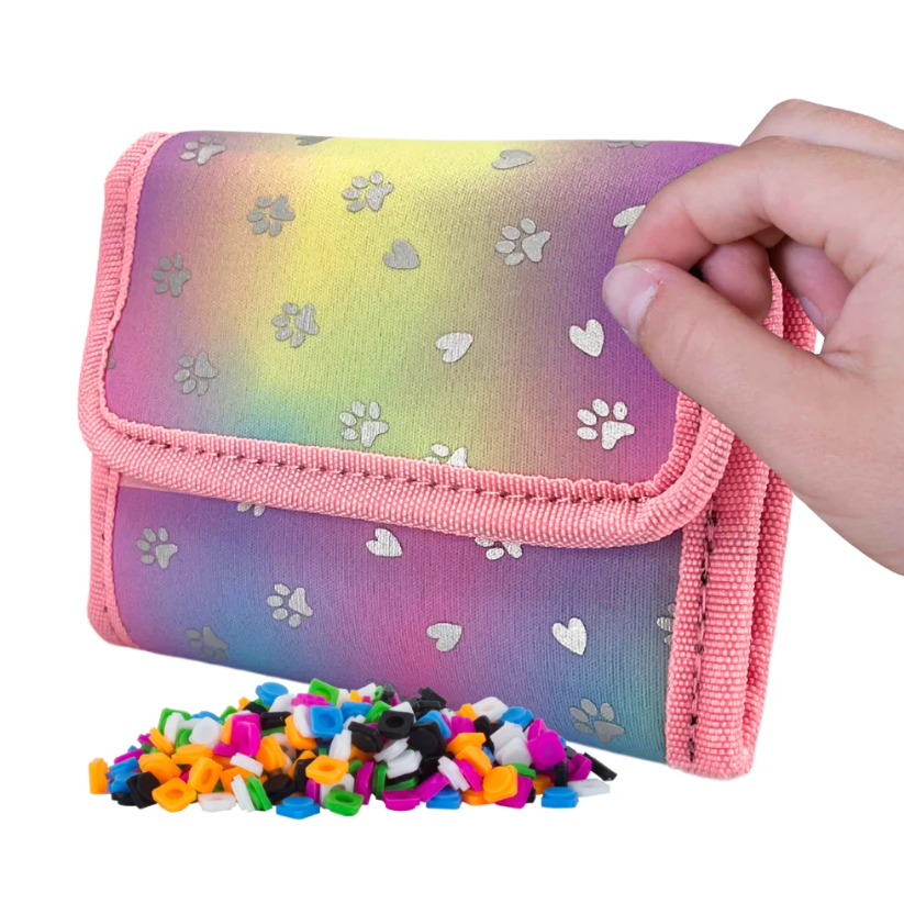 PIXIE CREW Peněženka, růžová, Srdce a tlapky 50 pixelů