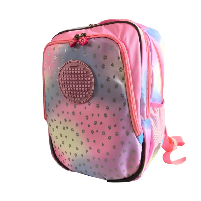 PIXIE CREW Junior batoh, růžová, Srdce a tlapky 100 pixelů