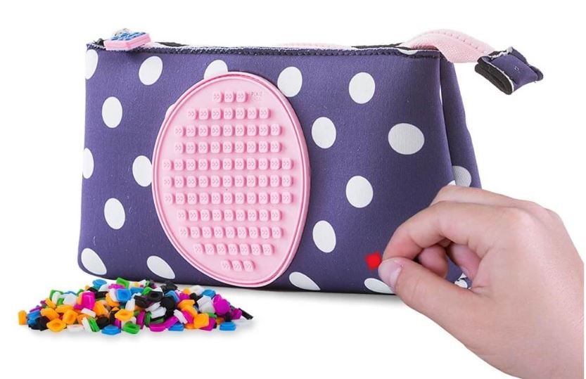 PIXIE CREW velké pouzdro - modré s puntíkem