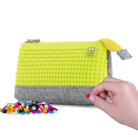 Obrázek produktu: PIXIE CREW velké pouzdro ŠEDÁ/NEON ŽLUTÁ