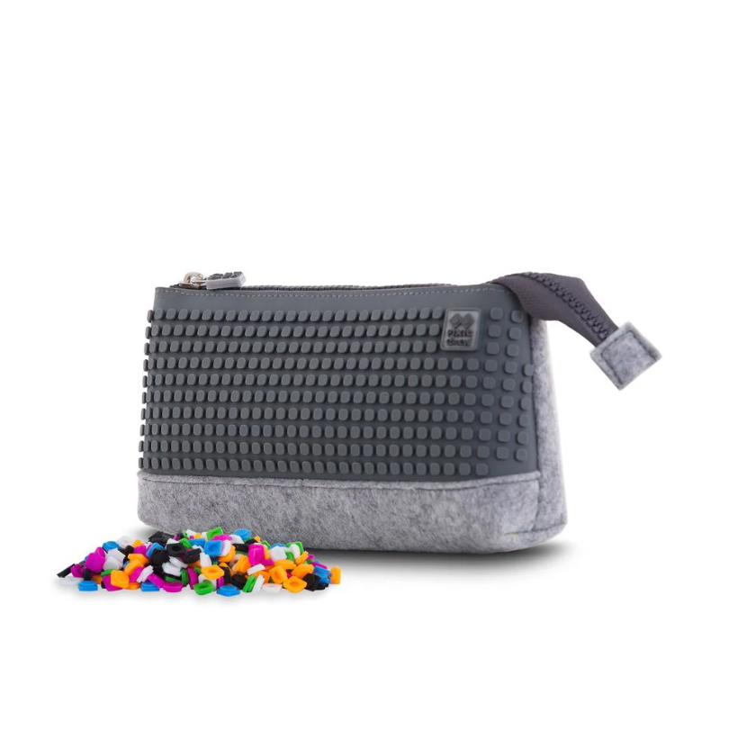 PIXIE CREW velké pouzdro ŠEDÁ/ŠEDÁ