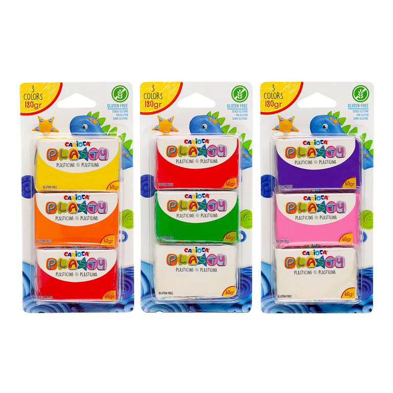 Plastelína Carioca 3 × 60 g - mix barev