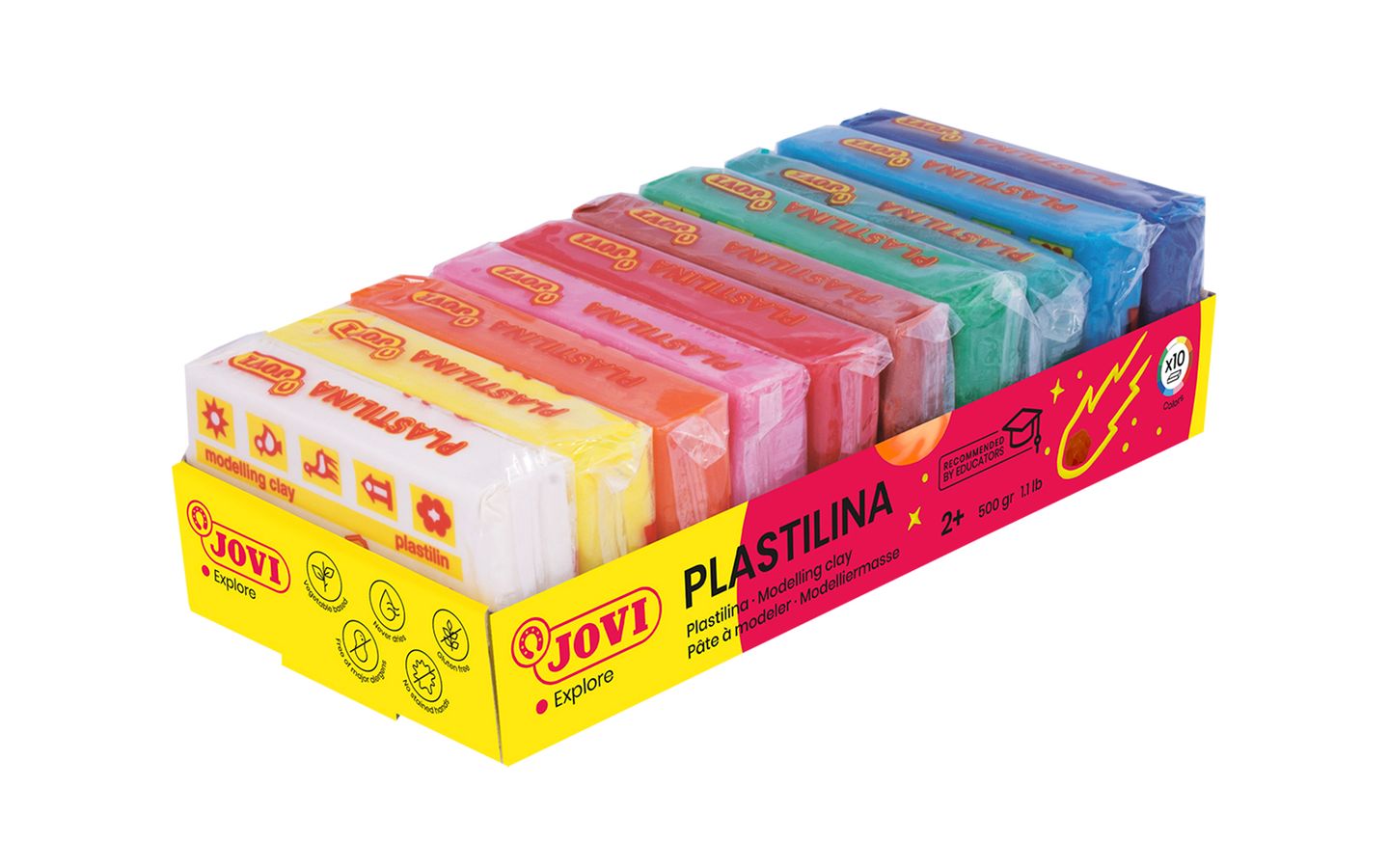 Plastelína JOVI - 10 × 50 g, 10 barev