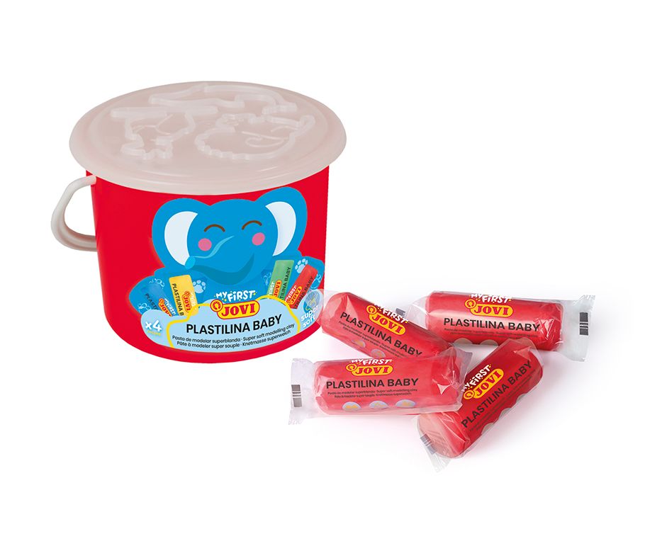 Plastelína JOVI BABY 10 × 38 g, červený kbelík