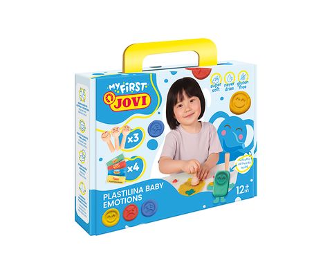 Obrázek produktu: Plastelína JOVI BABY 4 x 38 g + 3 dřevěná razítka Emotions