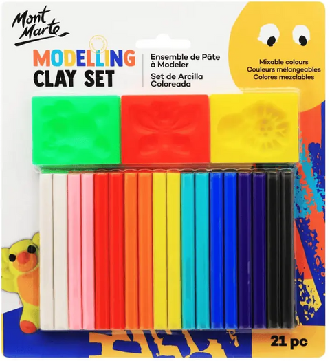 Obrázek produktu: Plastelína Mont Marte, sada 9 barev po 2 ks + 3 vytlačovátka