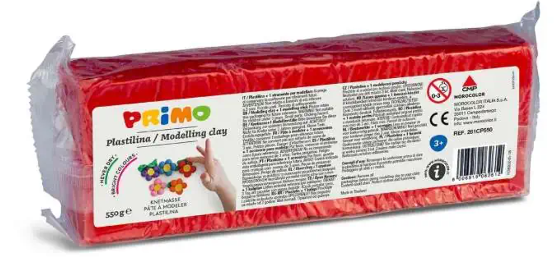 Plastelína PRIMO 550 g - červená