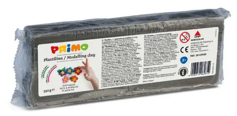 Plastelína PRIMO 550 g - šedá