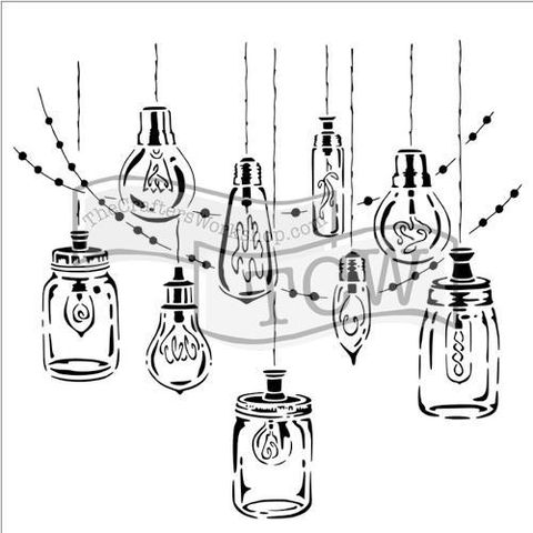 Obrázek produktu: Plastová šablona - Partylights, 30,5 × 30,5 cm