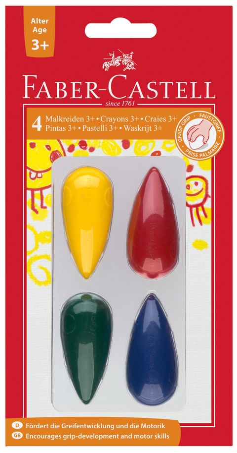 Obrázek produktu: Plastové pastelky Faber-Castell do dlaně 3plus, BL 4 ks