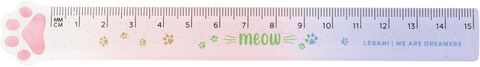 Obrázek produktu: Plastové pravítko Legami 15 cm - Meow - růžovofialové