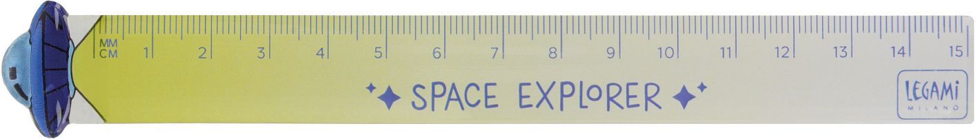 Plastové pravítko Legami 15 cm - Space explorer - zelenomodré