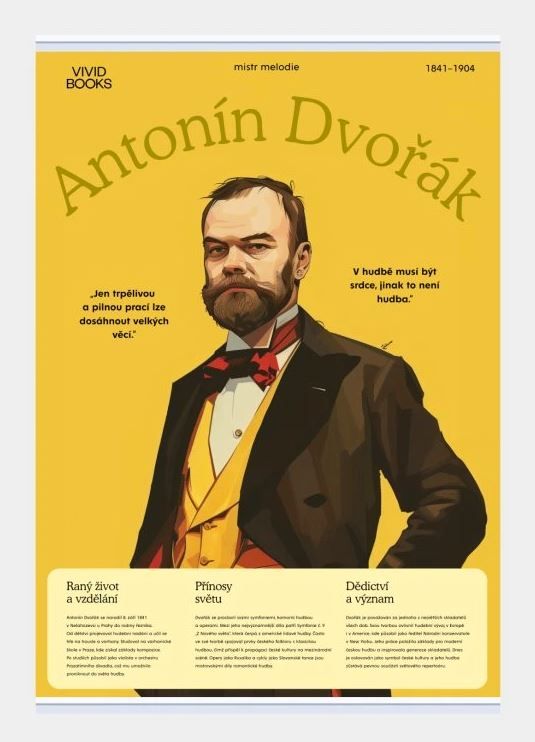 Plátěný obraz Antonín Dvořák 1000 × 1400 mm