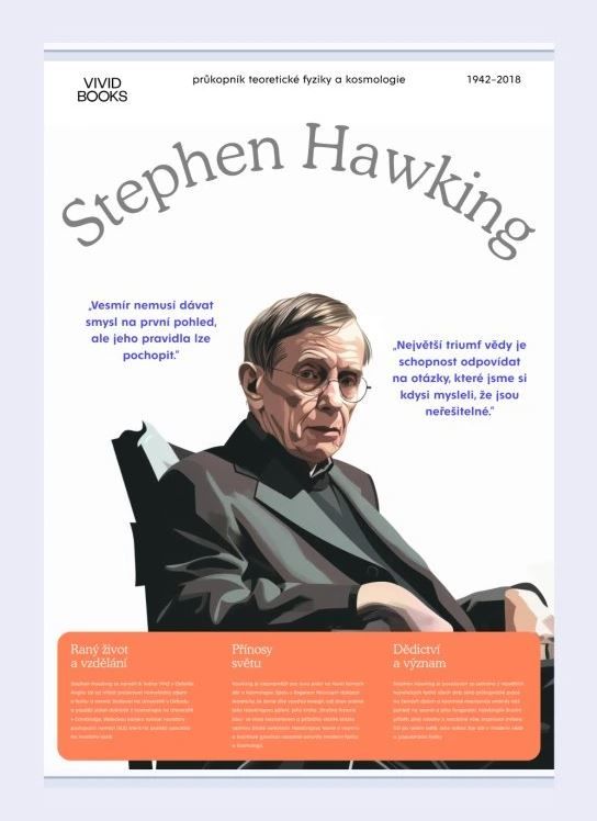 Levně Plátěný obraz Stephen Hawking 594 × 841 mm