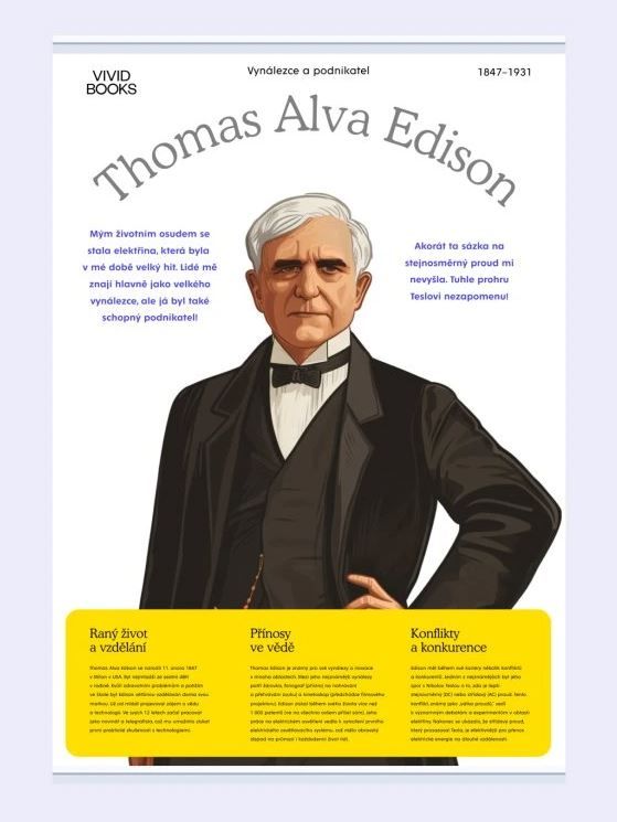 Plátěný obraz Thomas Alva Edison 1000 × 1400 mm