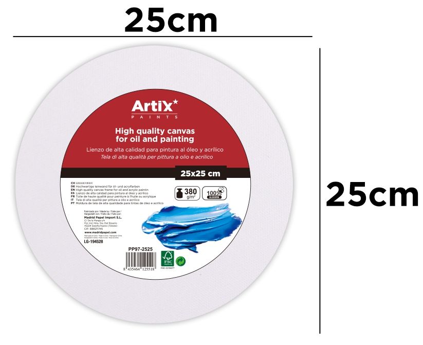 Plátno v rámu kulaté - 25 cm