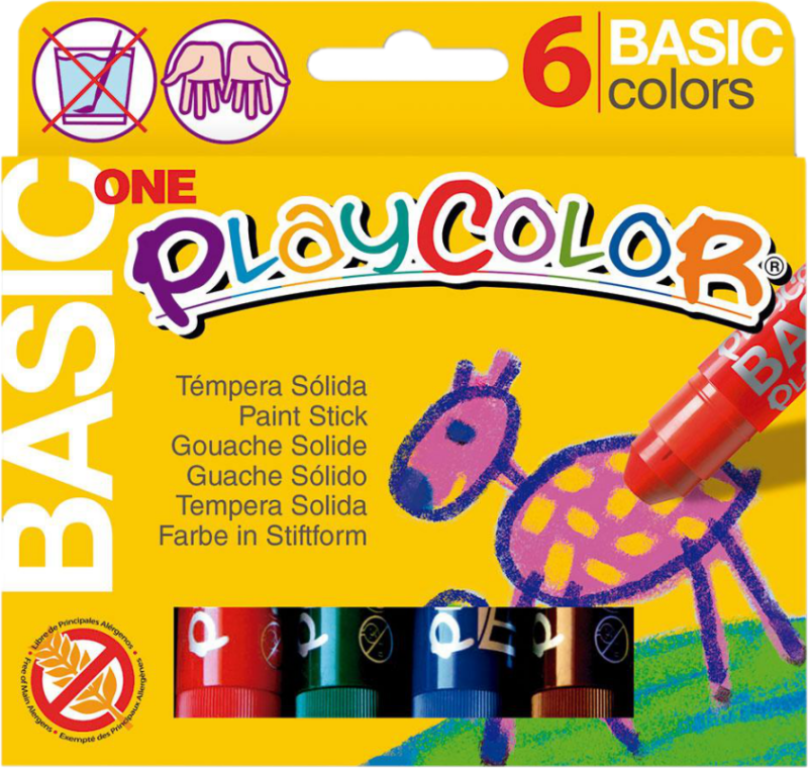 Playcolor - tuhé temperové barvy 6 kusů