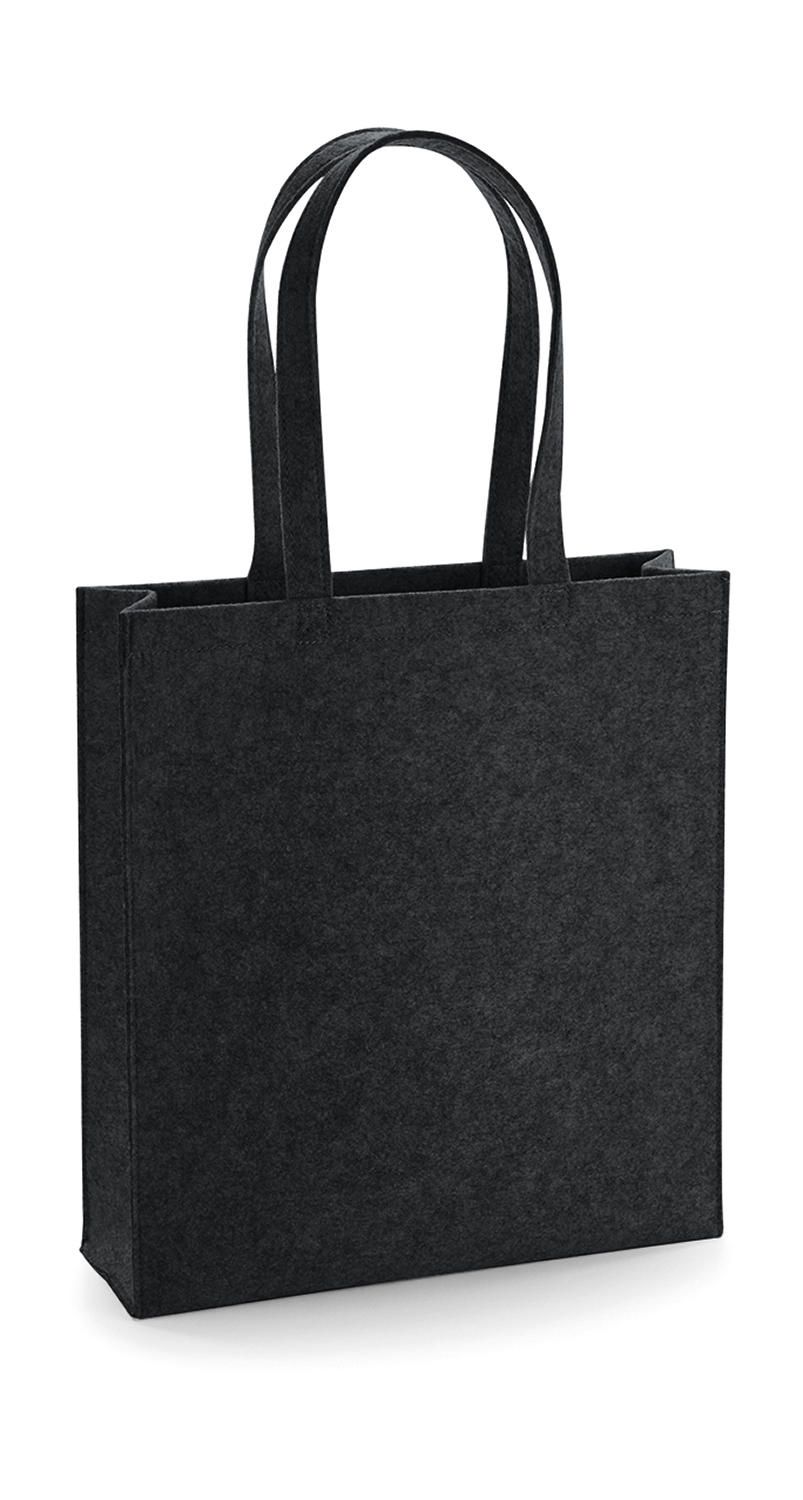 Plstěná taška Tote, 100% polyester, 37 x 41 x 11,5 cm - šedočerná