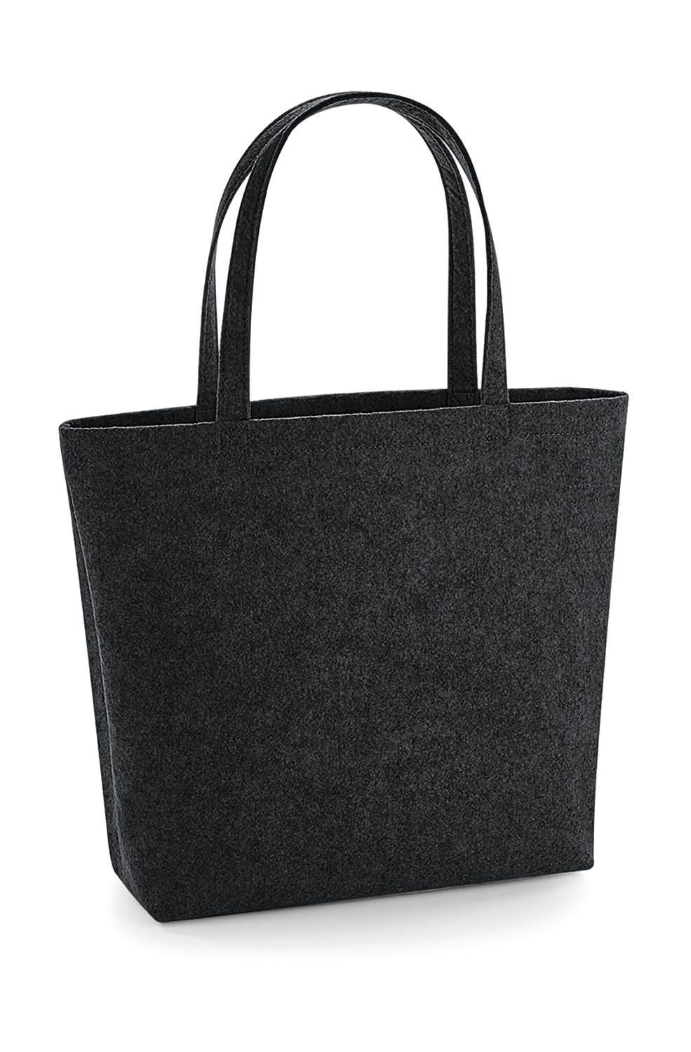 Plstěná taška Tote,100% polyester - 49 x 39 x 13,5 cm - šedočerná