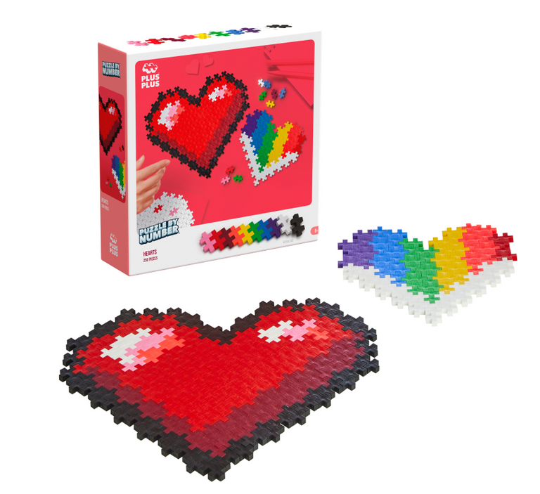 Plus-Plus puzzle podle čísel - srdce 250 ks