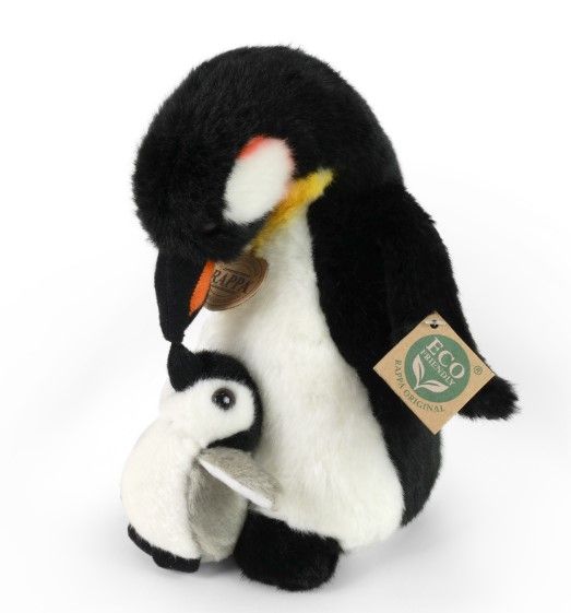 Plyšový tučňák s mládětem 22 cm