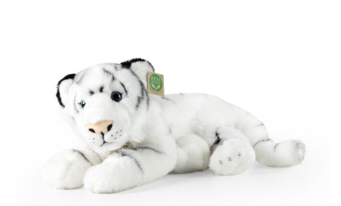 Plyšový tygr bílý ležící 36 cm
