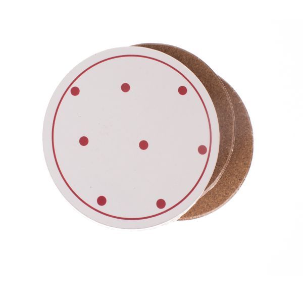 Podložky pod šálek 6ks - bílé s puntíky