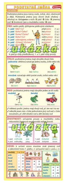 Obrázek produktu: Podstatná jména - druhy podstatných jmen - záložka
