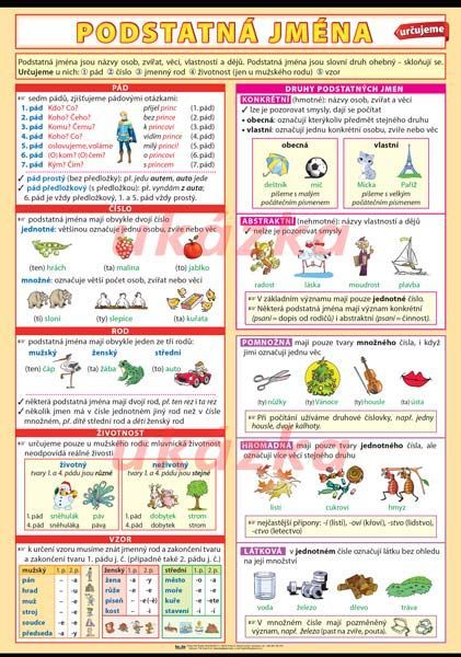 Podstatná jména - určujeme - výukový plakát XL