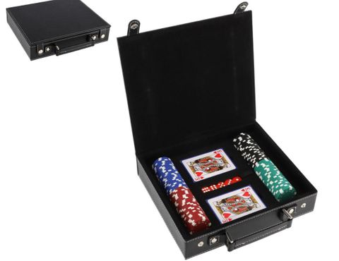 Obrázek produktu: Poker sada 100ks + karty + kostky v kufříku