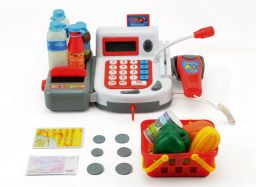 Obrázek produktu: Pokladna digitální plast 30cm s doplňky na baterie se zvukem se světlem