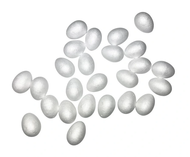 Polystyrenová vajíčka - 25 ks, 40 × 60 mm