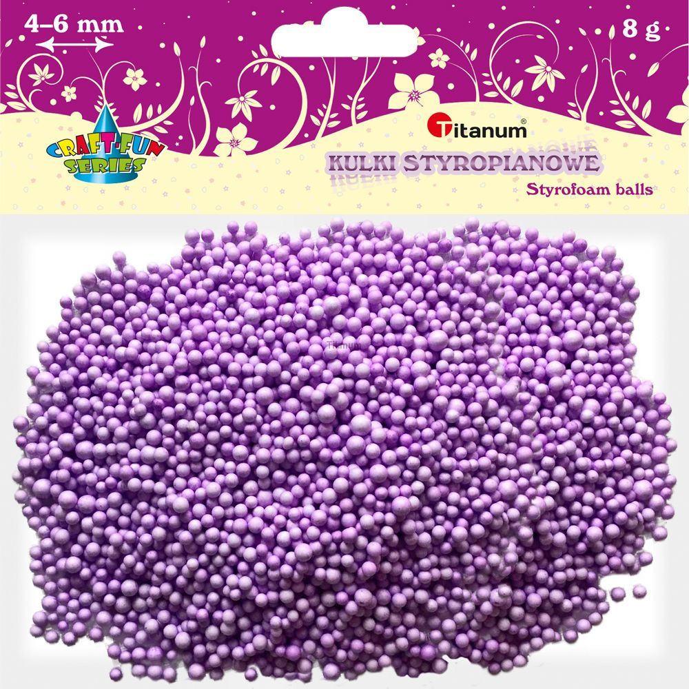 Polystyrenové kuličky, 4-6 mm - fialové